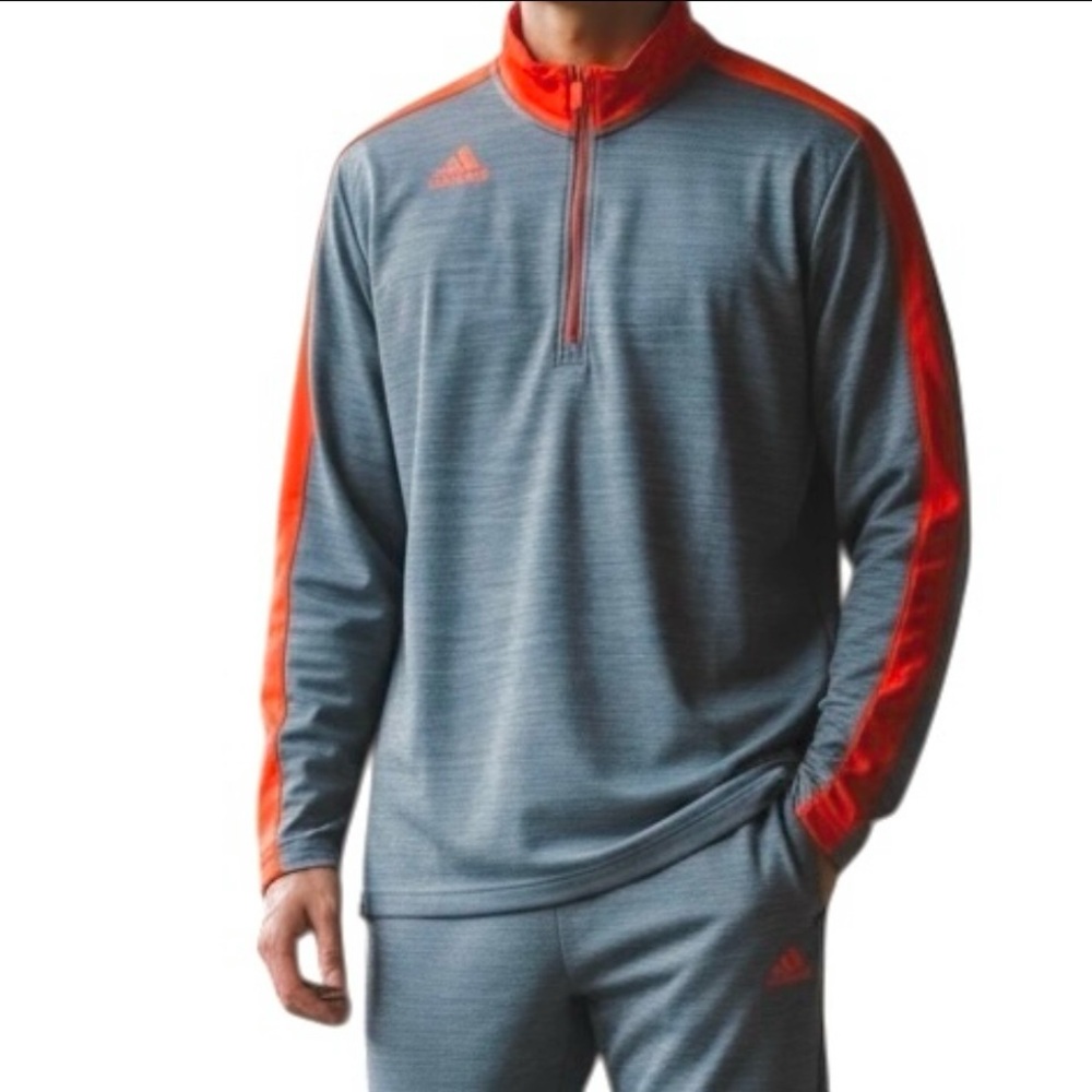 Adidas Polo Gray Basketball Pullover Crazy Ghost 3/4 Zip Long Sleeve Sz 2XL